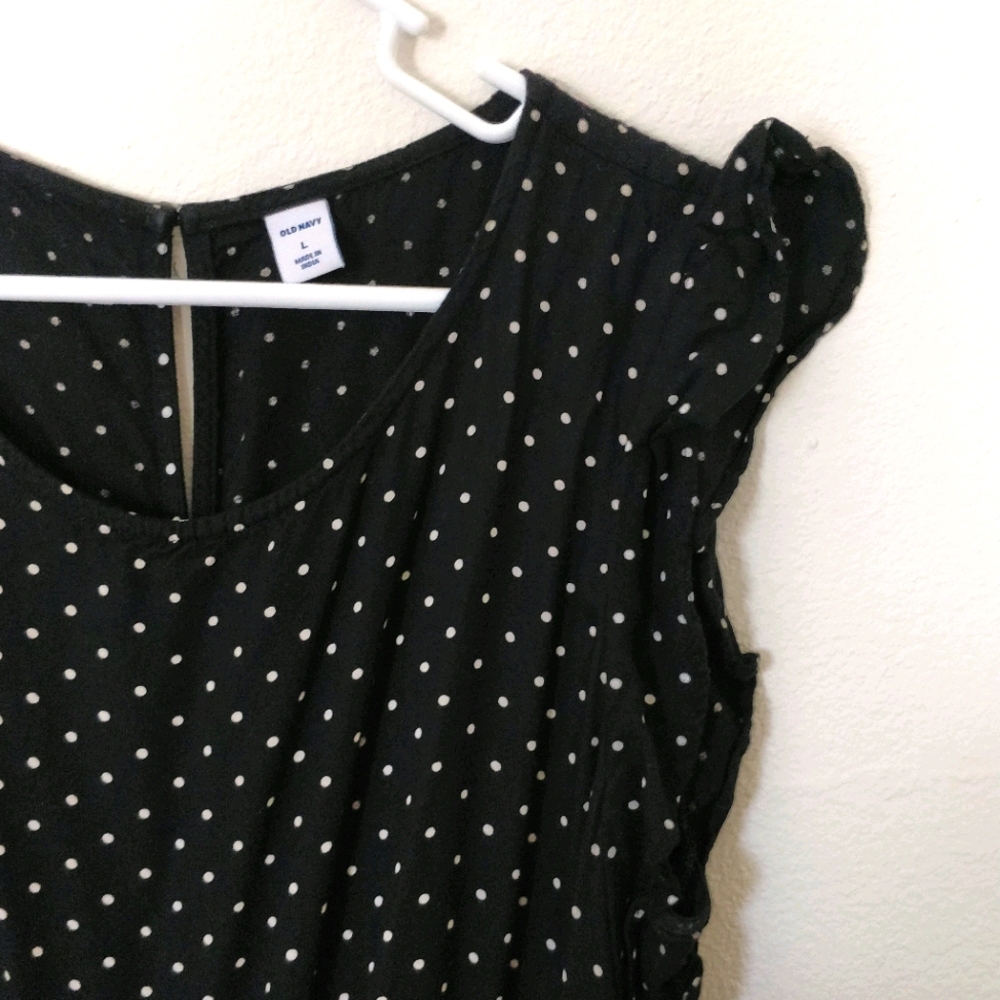 Old Navy Black & White Polka Dot Jumpsuit | Size L